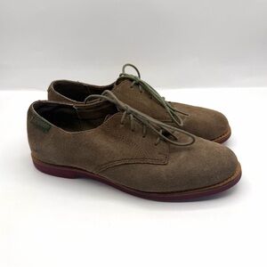 G.H. Bass & Co. Emma Shoes Womens 7M Brown Suede Derby Oxford Casual Lace Up